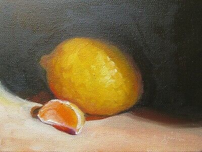 Oil-Painting-Lemon-Orange-Slice-Original-Tonalist